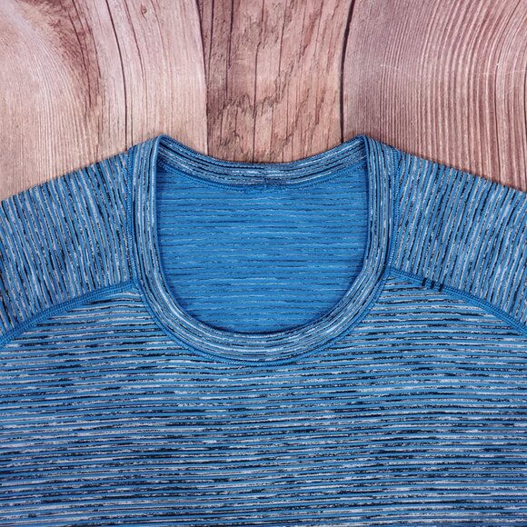 Lululemon Mens XL Metal Vent Tech Long Sleeve Shirt Blue Black Striped Athletic - Picture 3 of 11